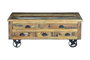 GINER Y COLOMER Table basse en bois recyclé multicolore avec 5 tiroirs